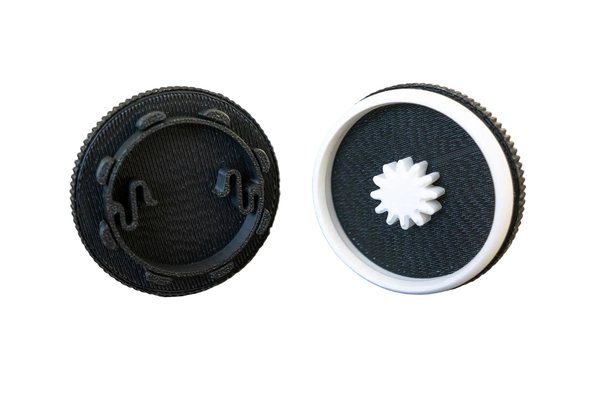 Clicker Rotativ Oreo 3D - interior mecanism roata dintata si clichet, vedere sectiune