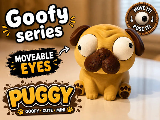 Puggy Mops Goofy Series - poster promoțional Moveable Eyes Move it Pose it Goofy Cute Mini
