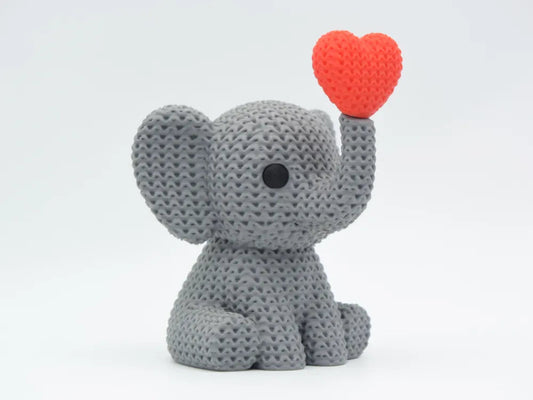 Elefant cu Inimioare Crochet Pets – vedere lateral dreapta