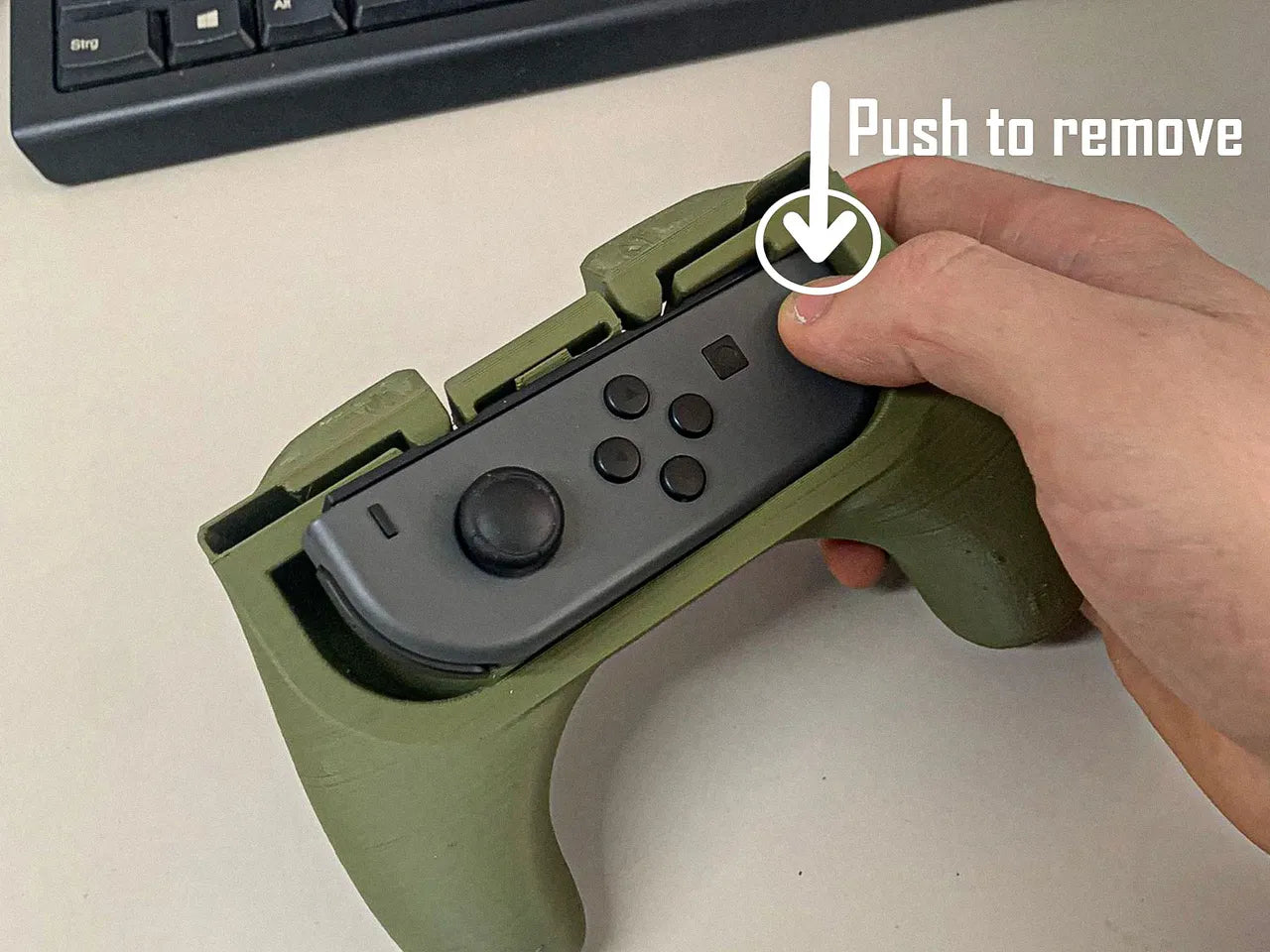 Grip Joy-Con Nintendo Switch – sistem de atașare ușor, apăsați pentru a scoate