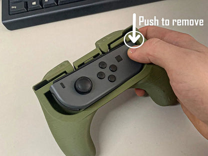 Grip Joy-Con Nintendo Switch – sistem de atașare ușor, apăsați pentru a scoate
