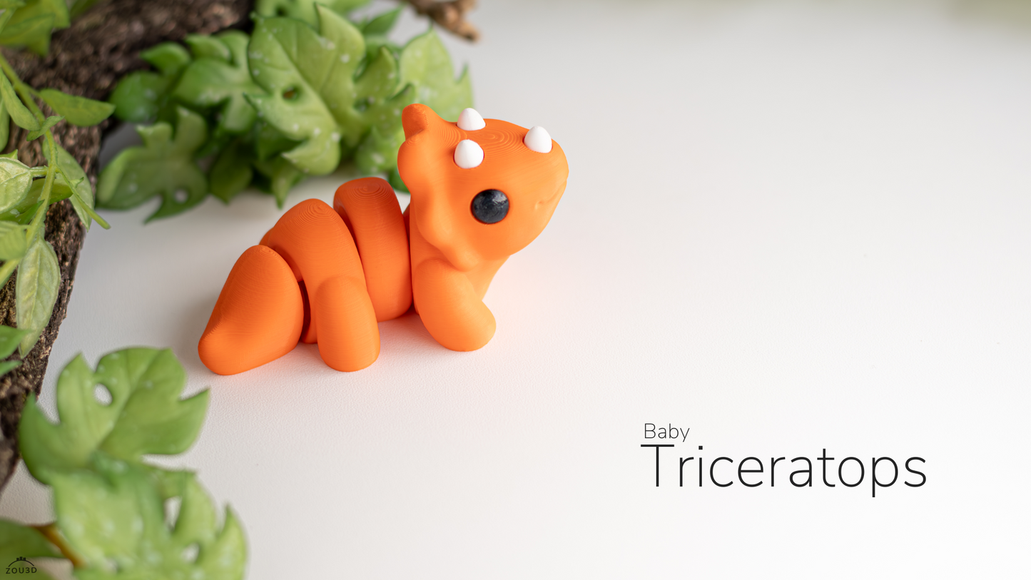 Baby Triceratops - Figurina 3D Dinozaur