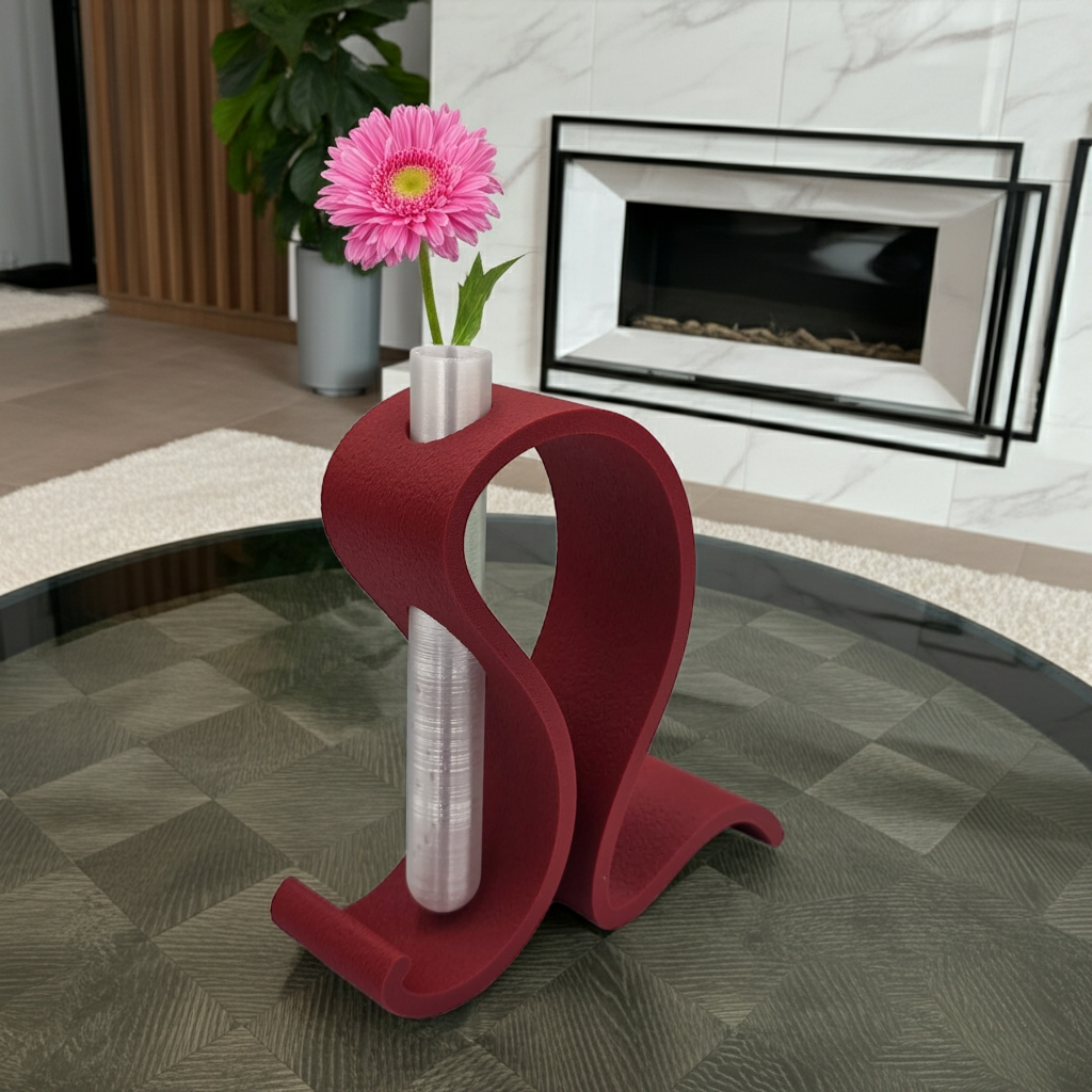 Vaza Loop Essence - Design Minimalist 3D cu Eprubeta Integrata