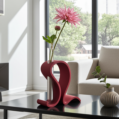 Vaza Loop Essence - Design Minimalist 3D cu Eprubeta Integrata